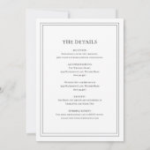 Traditioneel zwart en wit alles in één bruiloft kaart (Achterkant)