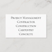 Traditioneel zwart, grijs en wit Visitekaartje (Achterkant)