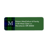 Traditioneel zwart horloge Tartan Plaid Etiket (Voorkant)