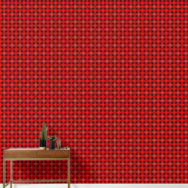 Traditioneel  Zwart Rood Plaid Textured Behang