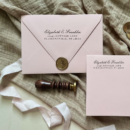 Traditioneel zwart script trouwretouradres rubberstempel