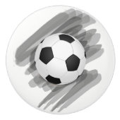 Traditioneel zwart Voetbal vierkant Keramische Knop (Voorkant)