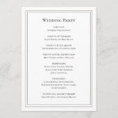 Traditioneel zwart-wit elegante trouwfeest programmakaart (Achterkant)
