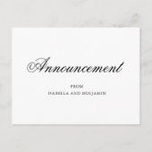 Traditioneel zwart-wit huwelijksfeest briefkaart (Voorkant)