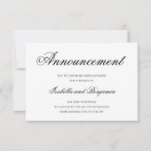 Traditioneel zwart-wit huwelijksfeest kaart (Voorkant)