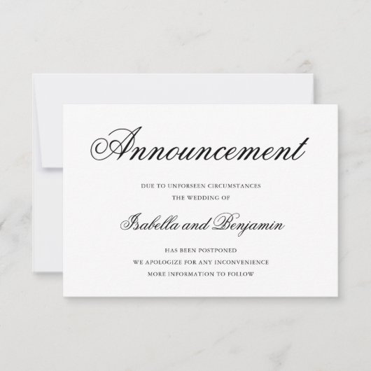 Traditioneel zwart-wit huwelijksfeest kaart (Voorkant)