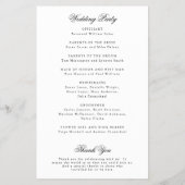 Traditioneel zwart-wit huwelijksprogramma (Achterkant)