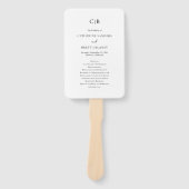 Traditioneel zwart-wit huwelijksprogramma handwaaier (Voorkant)