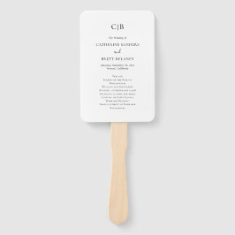 Traditioneel zwart-wit huwelijksprogramma handwaaier