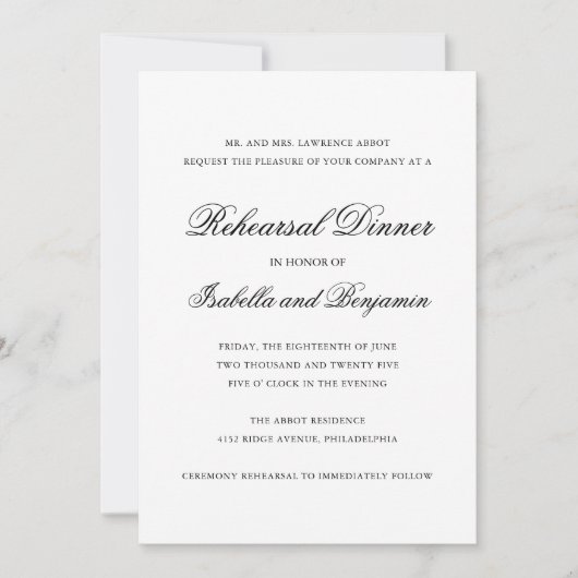 Traditioneel zwart-wit repetitiediner kaart (Voorkant)