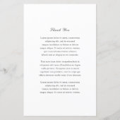 Traditioneel zwart-wit tijdloos huwelijksmenu (Achterkant)