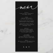 Traditioneel zwart zwart monogram menu (Voorkant)