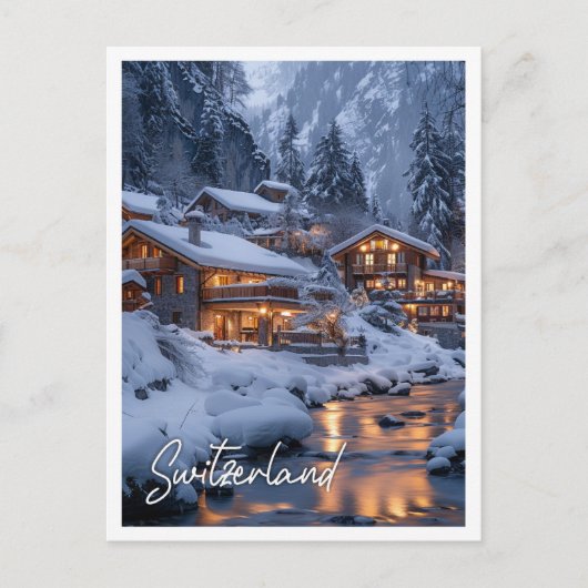 Traditioneel Zwitserland chalet te midden van besn Briefkaart (Voorkant)