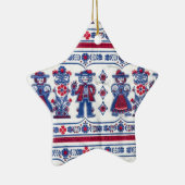 Traditioneel Zwitsers folklore-patroon Keramisch Ornament (Rechts)