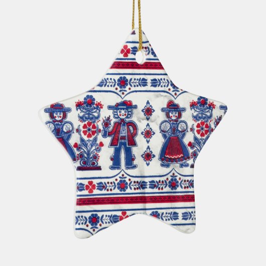 Traditioneel Zwitsers folklore-patroon Keramisch Ornament (Rechts)