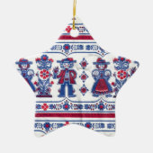 Traditioneel Zwitsers folklore-patroon Keramisch Ornament (Voorkant)