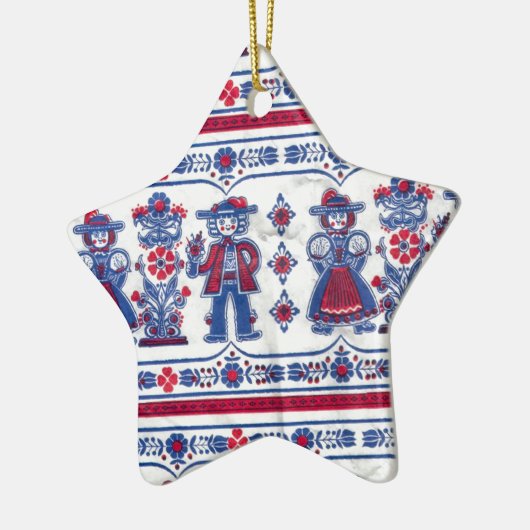 Traditioneel Zwitsers folklore-patroon Keramisch Ornament (Links)