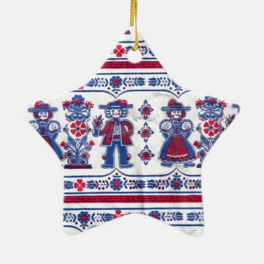 Traditioneel Zwitsers folklore-patroon Keramisch Ornament (Achterkant)