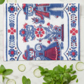 Traditioneel Zwitsers folklore-patroon Theedoek (Gevouwen)