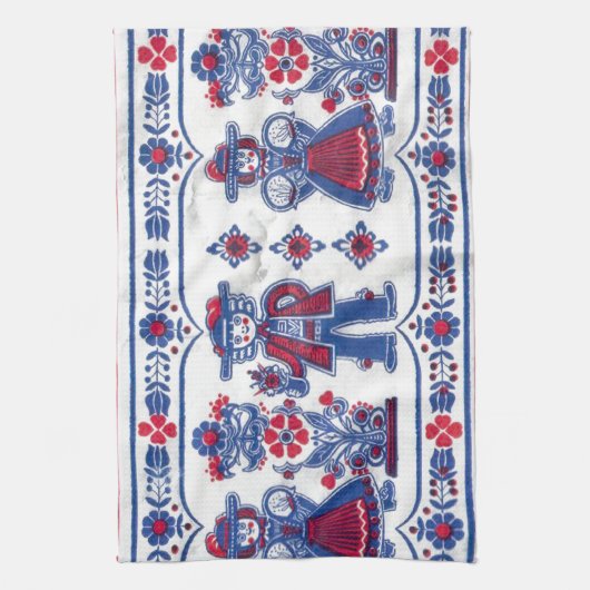 Traditioneel Zwitsers folklore-patroon Theedoek (Verticaal)