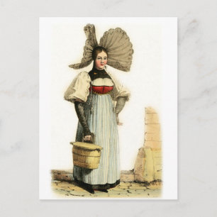 Traditioneel Zwitsers kostuum van Bern Briefkaart