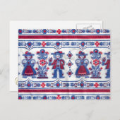 Traditioneel Zwitsers textielontwerp Briefkaart (Voorkant / Achterkant)