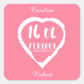 Traditionele 16e huwelijksdag vierkante sticker (Voorkant)