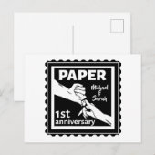 Traditionele 1e trouwdag briefkaart (Voorkant / Achterkant)