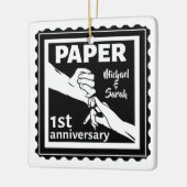 Traditionele 1e trouwdag keramisch ornament (Links)