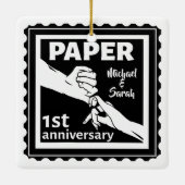 Traditionele 1e trouwdag keramisch ornament (Achterkant)