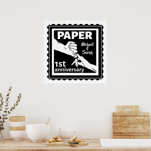 Traditionele 1e trouwdag poster (Keuken)