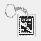 Traditionele 1e trouwdag sleutelhanger (Voorkant Links)