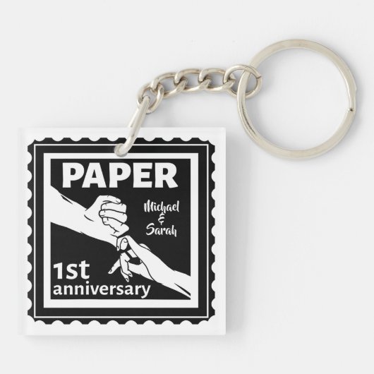 Traditionele 1e trouwdag sleutelhanger (Achterkant)