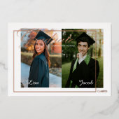 Traditionele 2 foto's Afstuderen Aankondiging Foli (Voorkant)