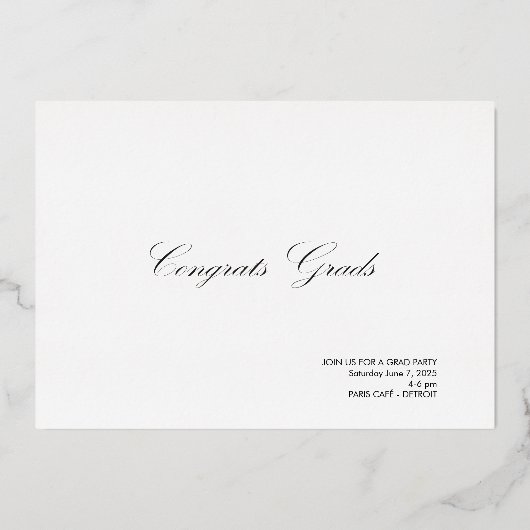 Traditionele 2 foto's Afstuderen Aankondiging Foli (Achterkant)