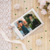 Traditionele 2 foto's Afstuderen Aankondiging Foli