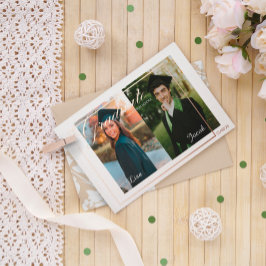 Traditionele 2 foto's Afstuderen Aankondiging Foli