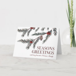 Traditionele aangepaste kerst Kaart rood en groen