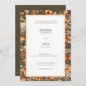 Traditionele Aarde Bruin Elegantie Uitnodiging (Voorkant / Achterkant)