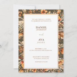 Traditionele Aarde Bruin Elegantie Uitnodiging