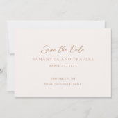 Traditionele Aardse Neutrale Elegante Bruiloft Save The Date (Voorkant)