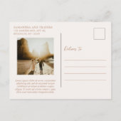 Traditionele Aardse Neutrale Huwelijk Save The Dat Aankondigingskaart (Achterkant)
