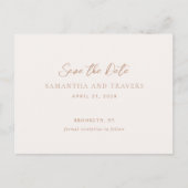 Traditionele Aardse Neutrale Huwelijk Save The Dat Aankondigingskaart (Voorkant)