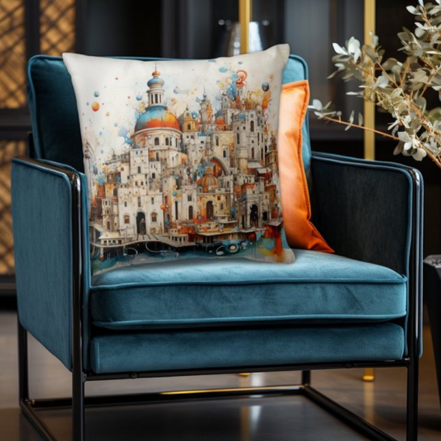 Traditionele Abstracte architectuur in Italië Kussen (Abstract Italian European Architecture Art Decorative Pillow)