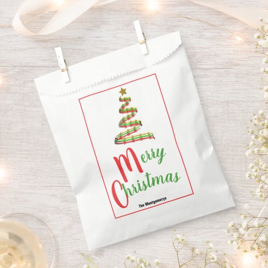 Traditionele Abstracte kerstboom met kleur Bedankzakje (Geknipt)