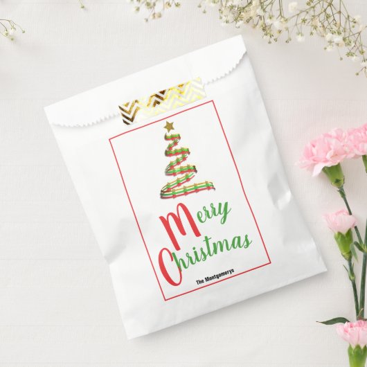 Traditionele Abstracte kerstboom met kleur Bedankzakje (Gezegeld)