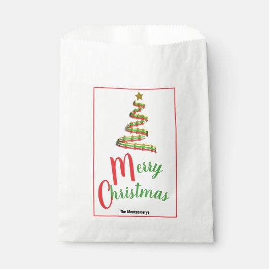 Traditionele Abstracte kerstboom met kleur Bedankzakje (Voorkant)