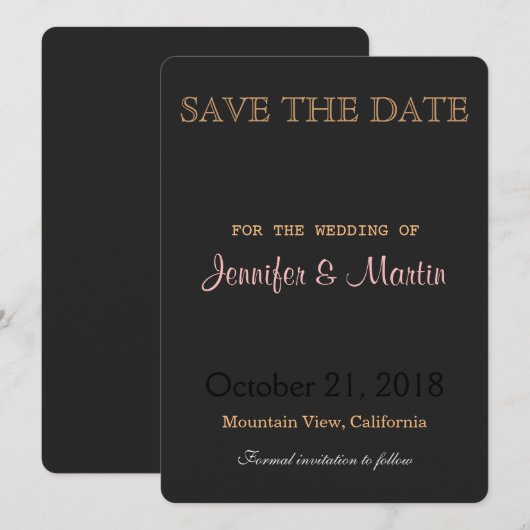 Traditionele afgeronde grijze bruiloft uitnodiging (Voorkant / Achterkant)