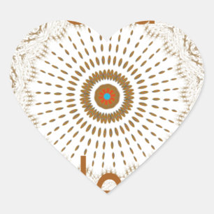 Traditionele Afrikaanse Motif Design Art Print Hart Sticker