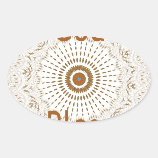 Traditionele Afrikaanse Motif Design Art Print Ovale Sticker (Voorkant)